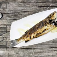 Grilled sea bass with Swiss chard a la Dalmatien